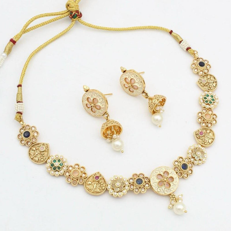 Manisha Jewellery Gold Plated Crystal Stone Necklace Set