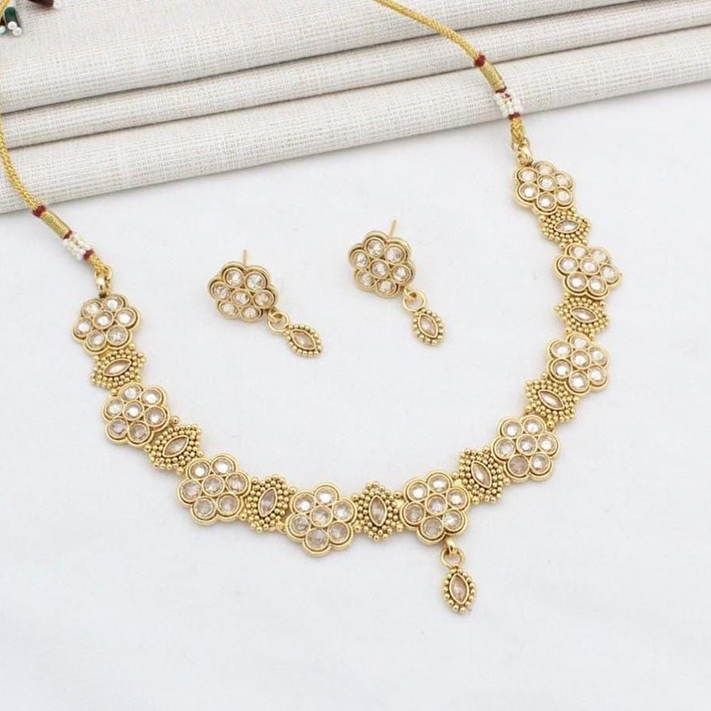 Manisha Jewellery Gold Plated Crystal Stone Necklace Set