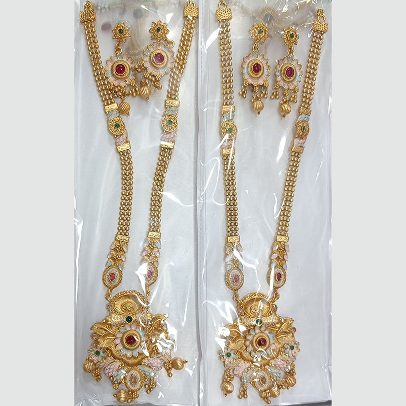 Manisha Jewellery Gold Plated Pota Stone And Pearls Choker Necklace Set   (1 Piece Only)