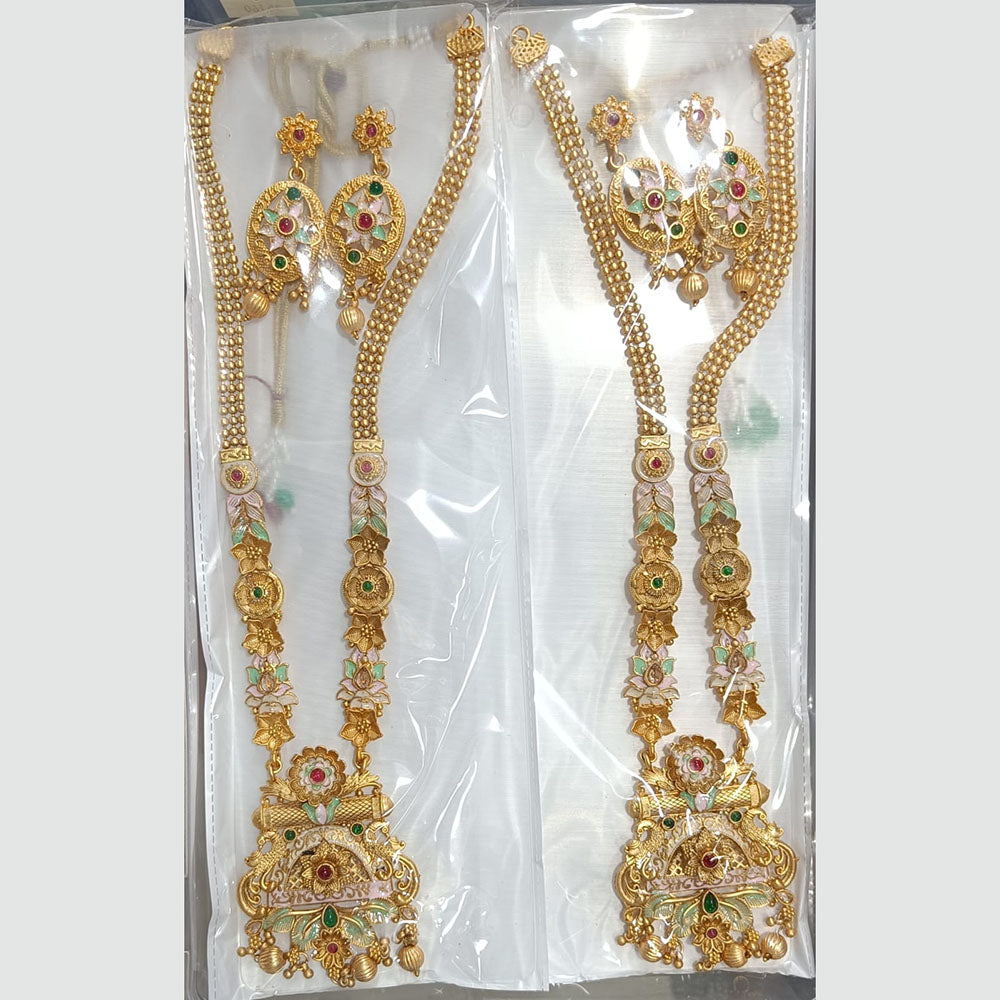 Manisha Jewellery Gold Plated Pota Stone And Pearls Choker Necklace Set   (1 Piece Only)