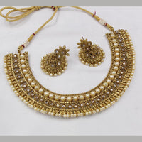 Manisha Jewellery Gold Plated Austrian Stone Pearls Necklace Set
