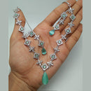 Manisha Jewellery Silver Plated AD Necklace Set