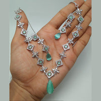 Manisha Jewellery Silver Plated AD Necklace Set