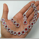 Manisha Jewellery Silver Plated AD Necklace Set