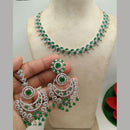 Manisha Jewellery Silver Plated AD Necklace Set