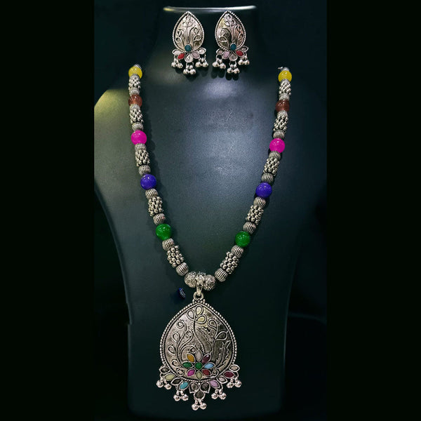 Manisha Jewellery Oxidised Plated Crystal Stone Necklace Set