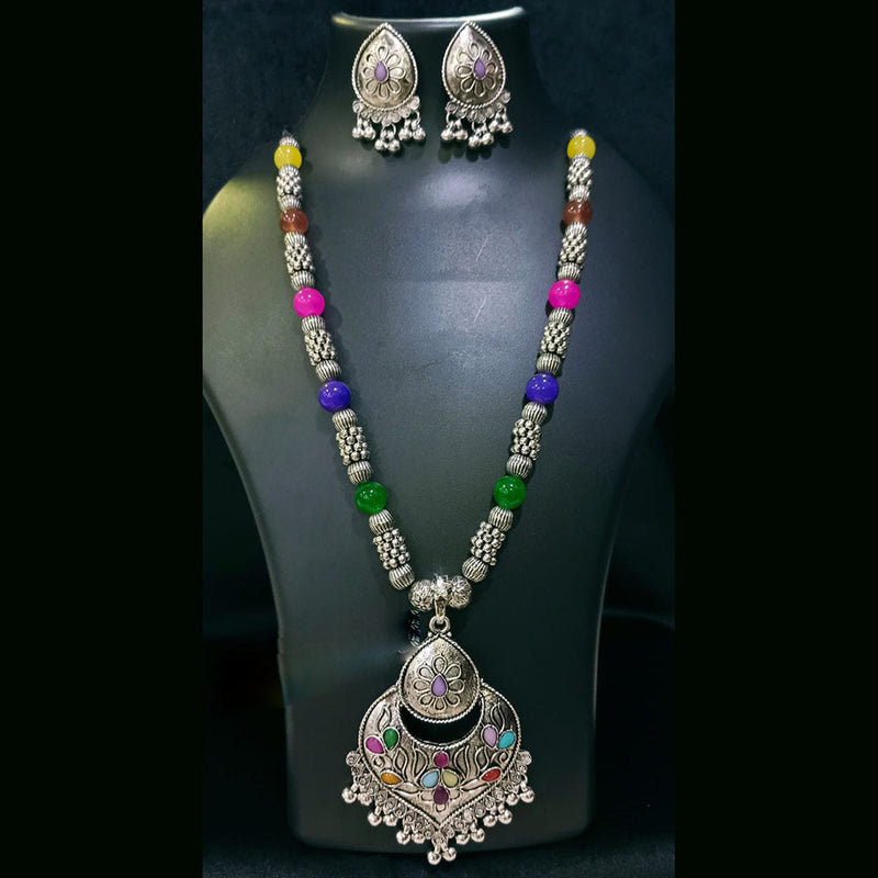 Manisha Jewellery Oxidised Plated Crystal Stone Necklace Set