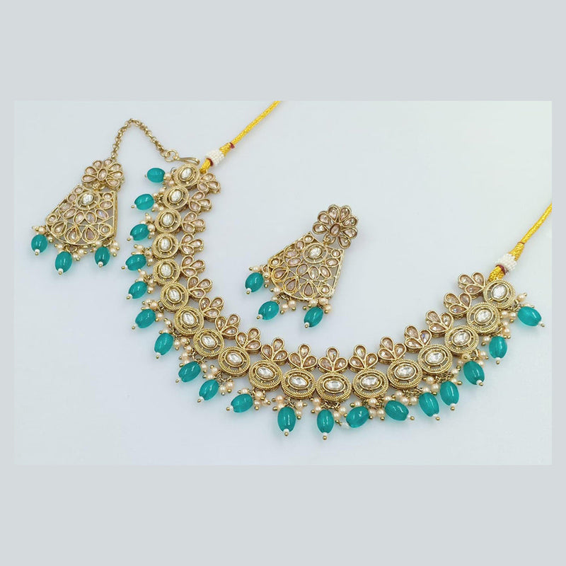 Manisha Jewellery Gold Plated Crystal Stone Pearls Necklace Set