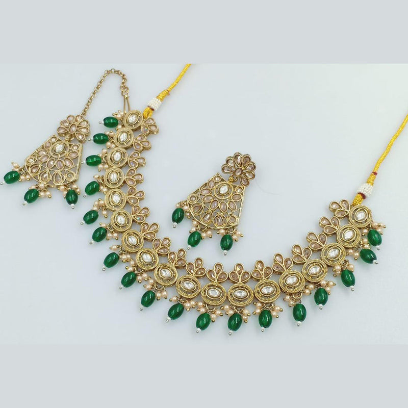 Manisha Jewellery Gold Plated Crystal Stone Pearls Necklace Set