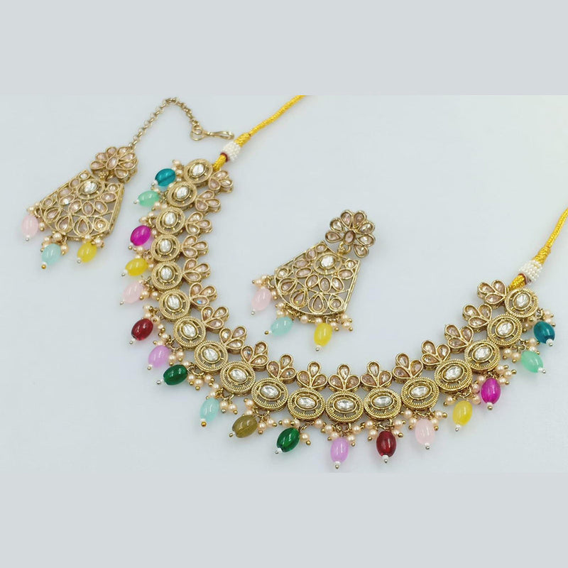 Manisha Jewellery Gold Plated Crystal Stone Pearls Necklace Set