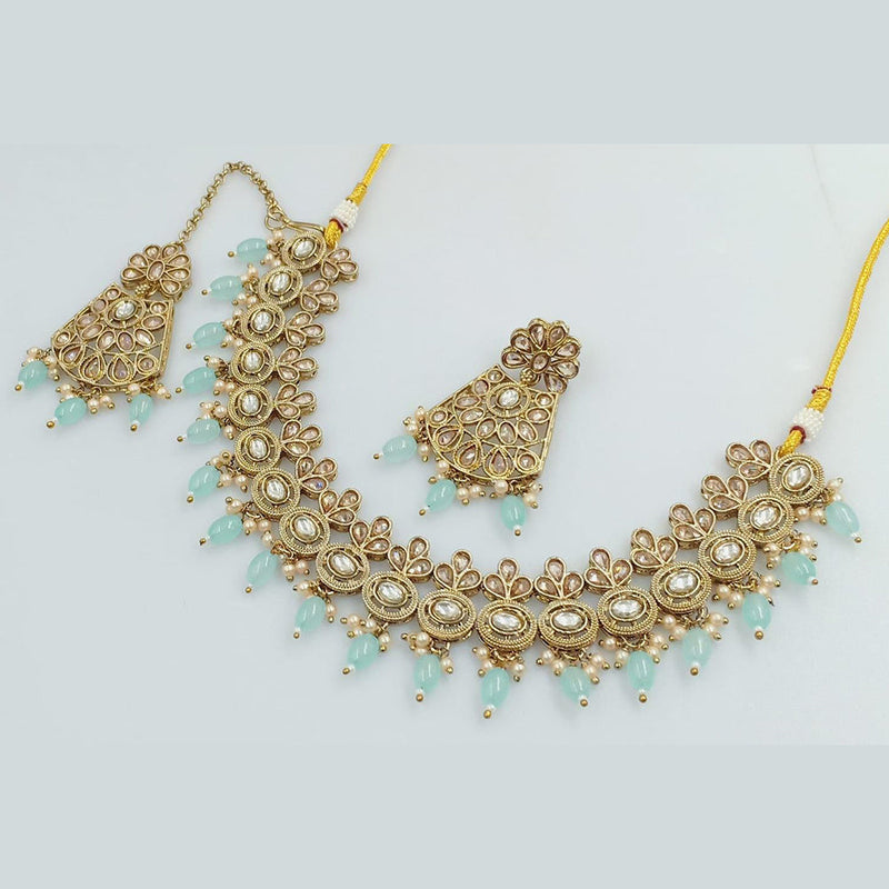 Manisha Jewellery Gold Plated Crystal Stone Pearls Necklace Set