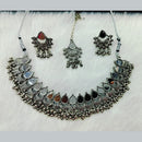 Manisha Jewellery Oxidised Plated Mirror Necklace Set