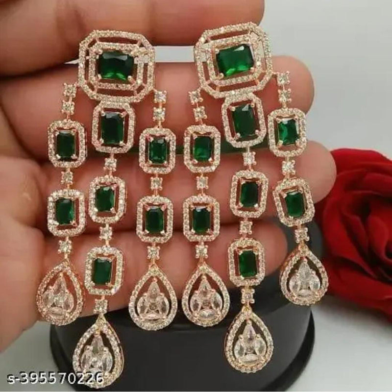 Manisha Jewellery Gold Plated AD Dangler Earrings