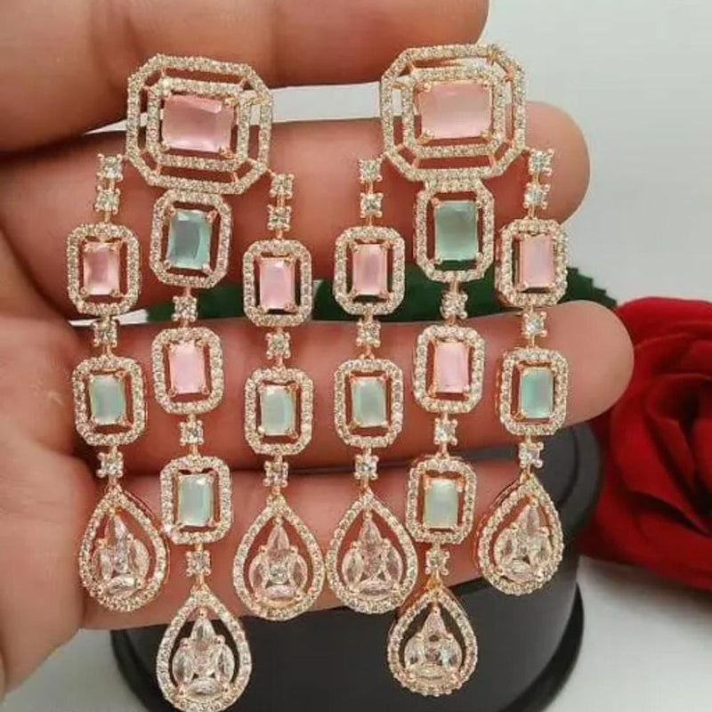 Manisha Jewellery Gold Plated AD Dangler Earrings