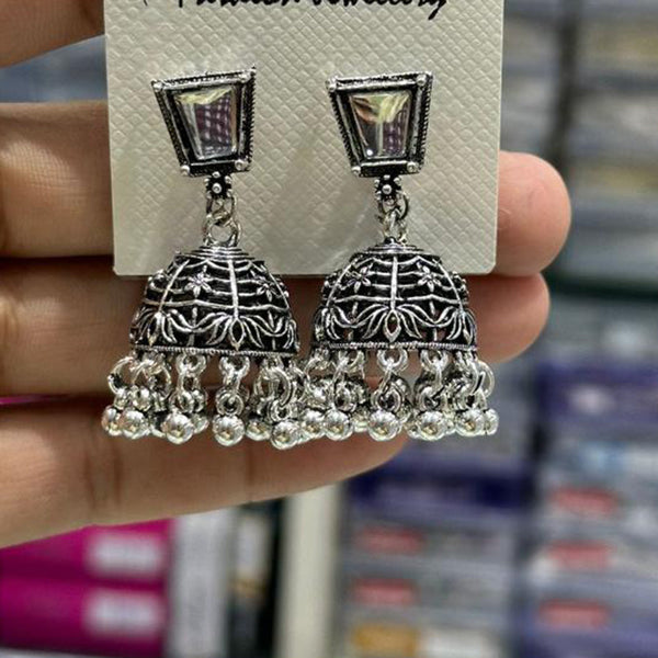 Manisha Jewellery Oxidised Plated Crystal Stone Jhumki