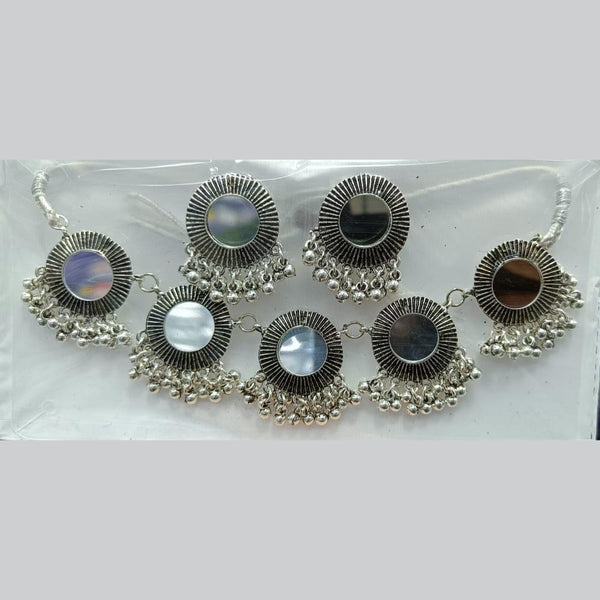 Manisha Jewellery Oxidised Plated Mirror And Ghungroo Choker Necklace Set