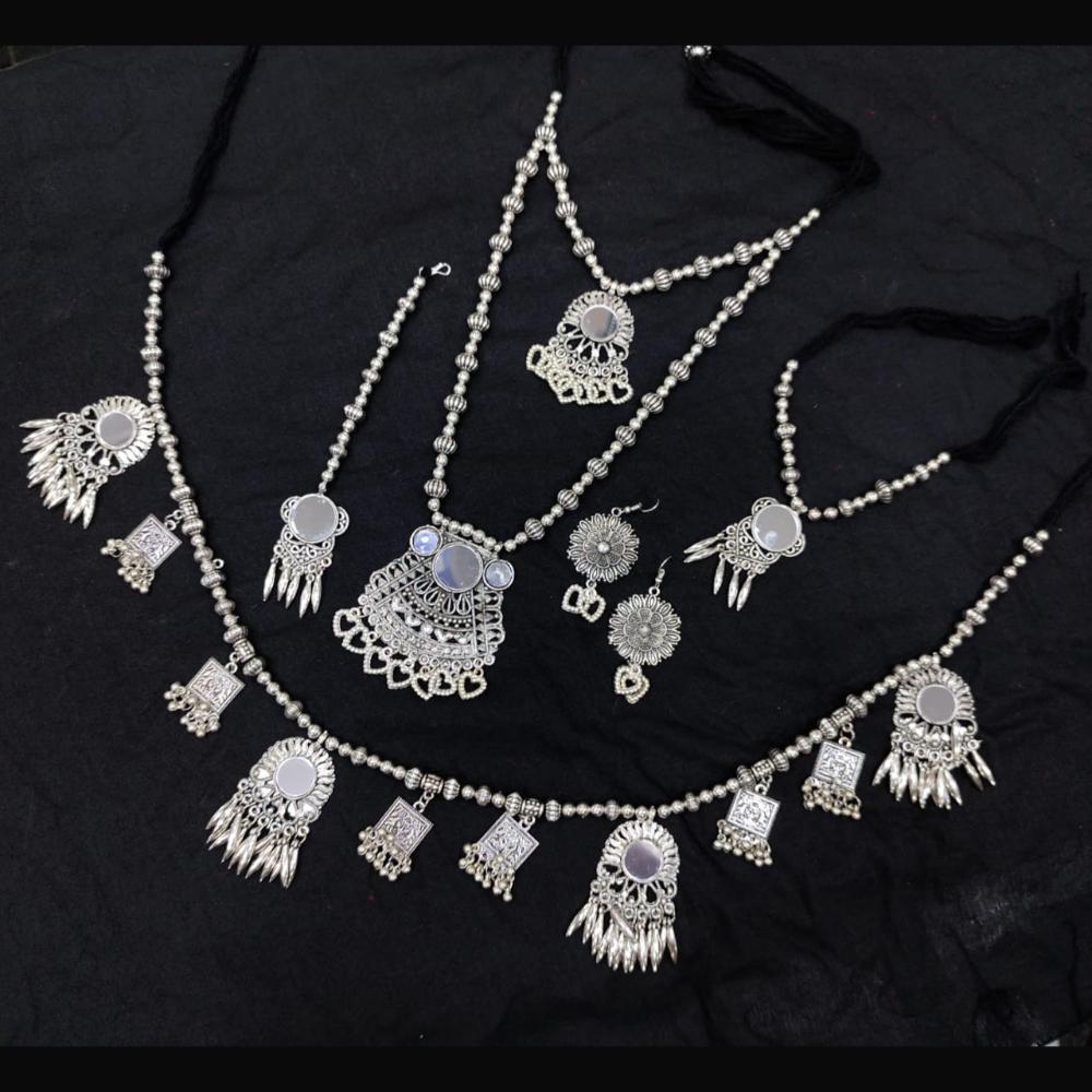 Manisha Jewellery Oxidised Plated Mirror Combo Set