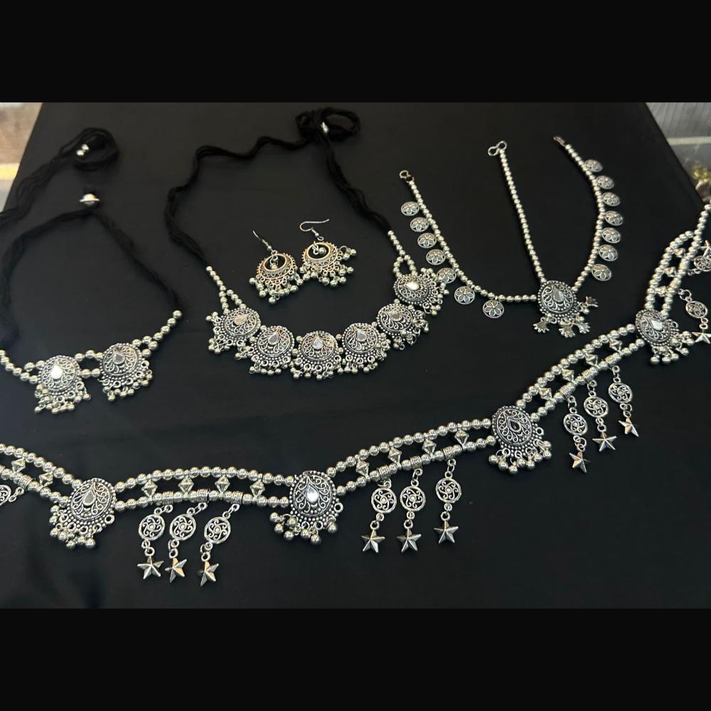 Manisha Jewellery Oxidised Plated Mirror Combo Set