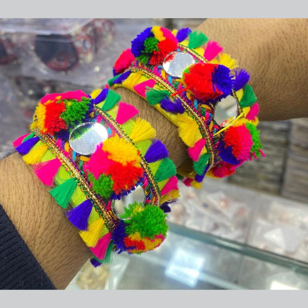 Manisha Jewellery Navratri Special Mirror And Pom Pom Bracelet