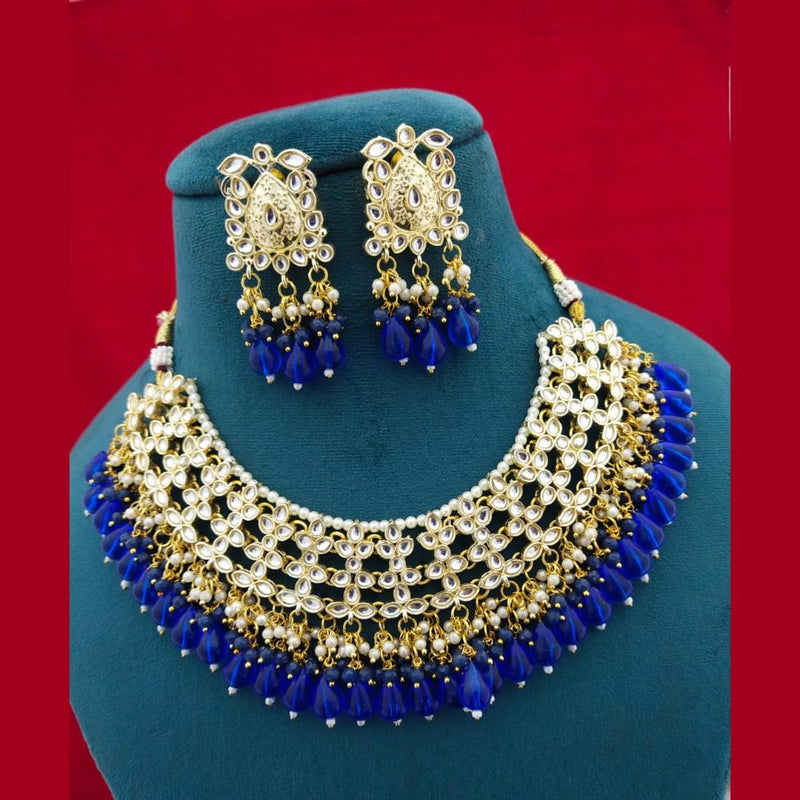 Manisha Jewellery Gold Plated Kundan Stone Beads Necklace Set