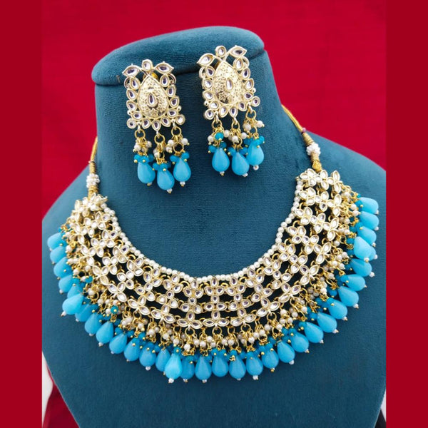 Manisha Jewellery Gold Plated Kundan Stone Beads Necklace Set