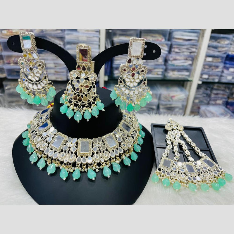 Manisha Jewellery Gold Plated Mirror And Beads Necklace Set