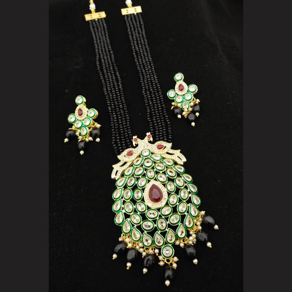 Manisha Jewellery Gold Plated Kundan Stone And Beads Necklace Set