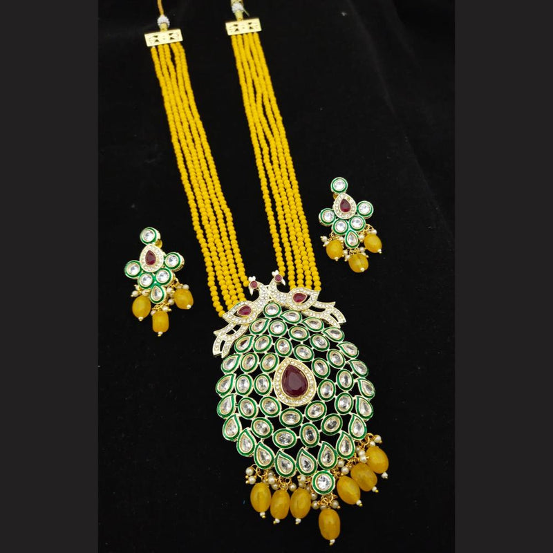 Manisha Jewellery Gold Plated Kundan Stone And Beads Necklace Set