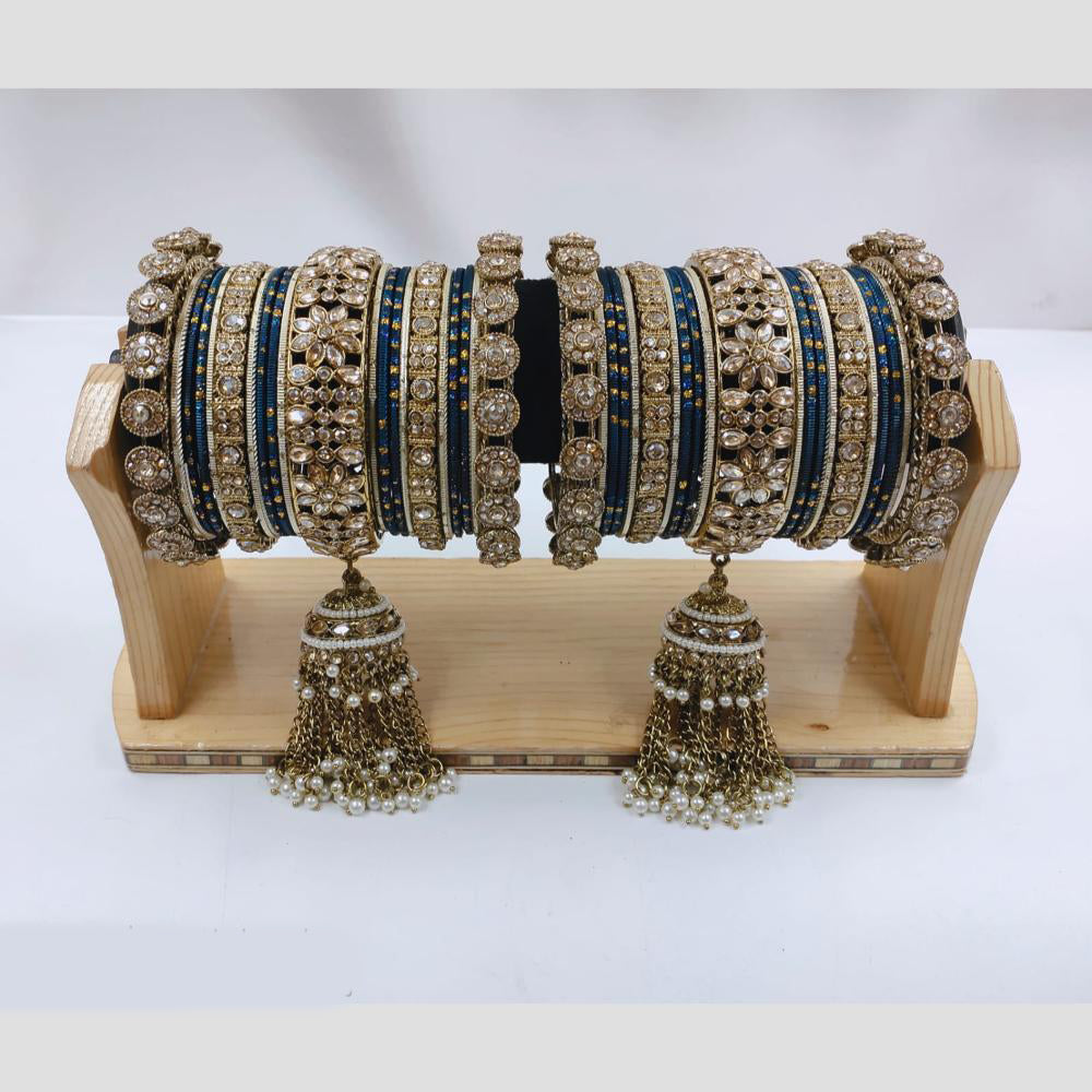 Manisha Jewellery Gold Plated Kundan Stone Bangles Set