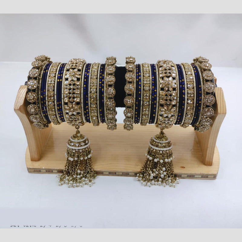 Manisha Jewellery Gold Plated Kundan Stone Bangles Set