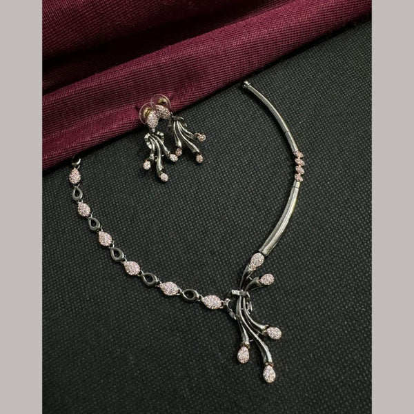 Manisha Jewellery Silver Plated Austrian Stone Necklace Set