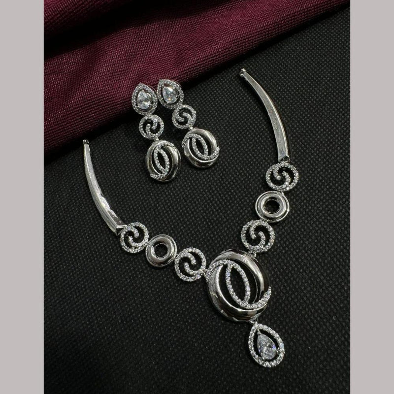 Manisha Jewellery Silver Plated Austrian Stone Necklace Set