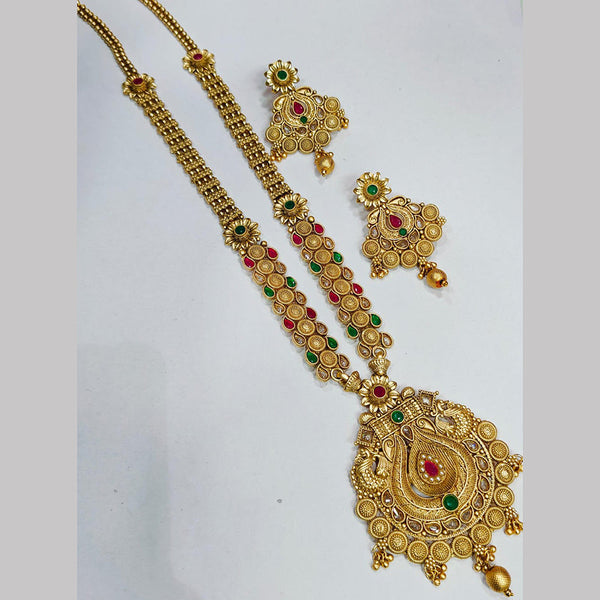 Manisha Jewellery Gold Plated Pota Stone Necklace Set