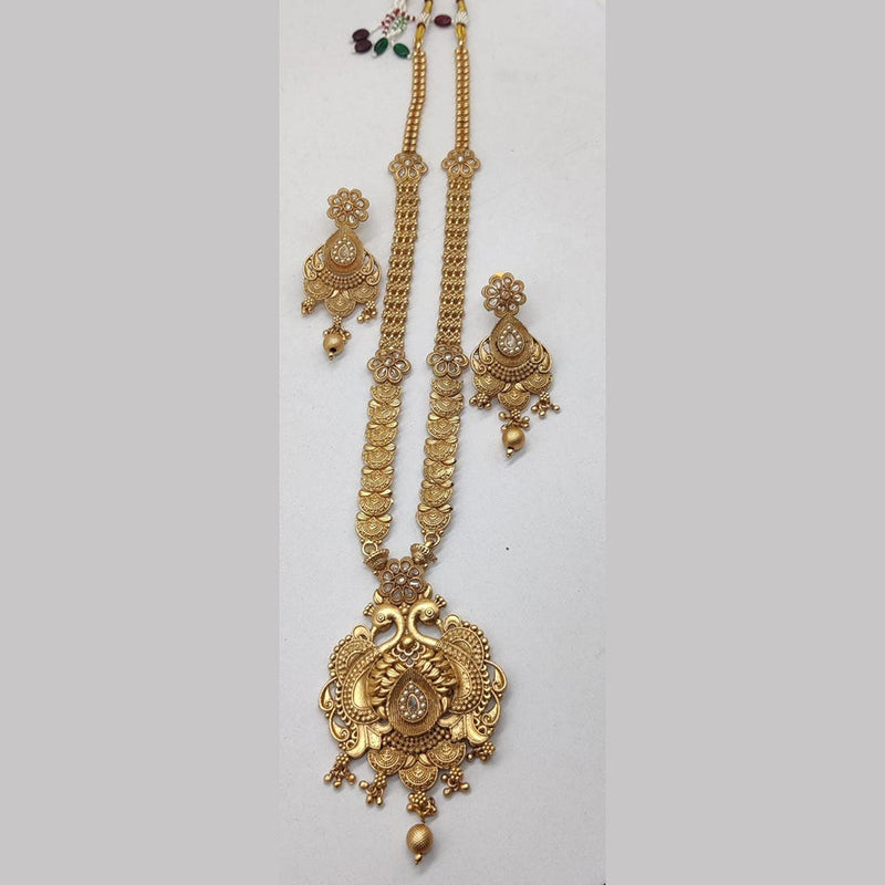 Manisha Jewellery Gold Plated Pota Stone Necklace Set