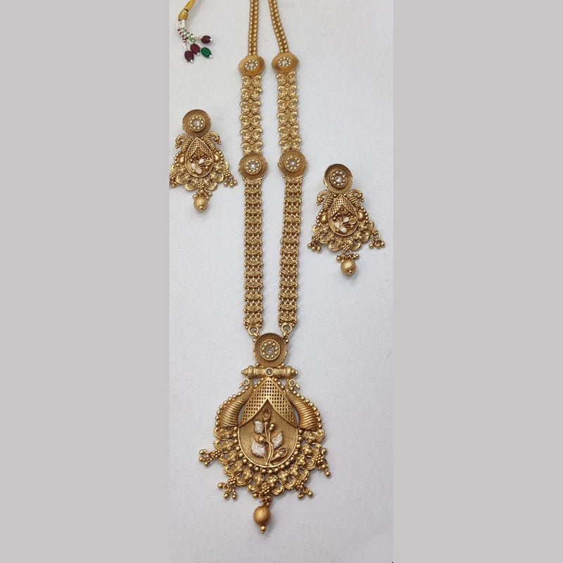 Manisha Jewellery Gold Plated Pota Stone Necklace Set