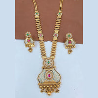 Manisha Jewellery Gold Plated Pota Stone Necklace Set