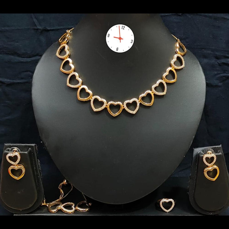 Manisha Jewellery Austrian Stone Heart Shape Necklace Set