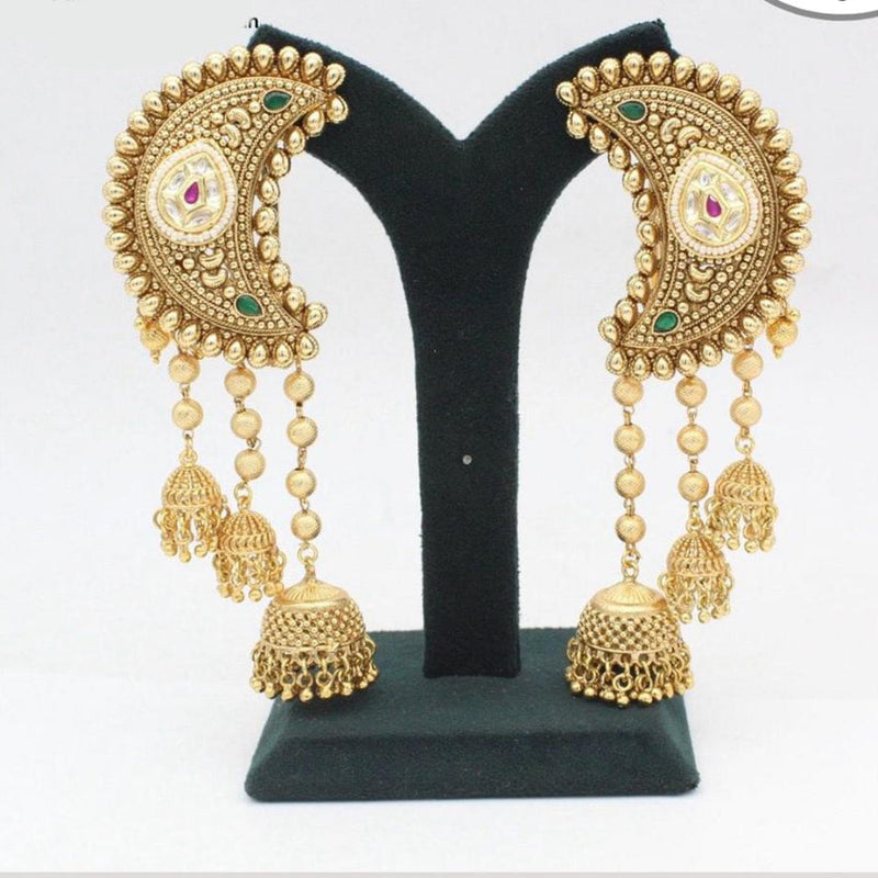 Manisha Jewellery Gold Plated Pota Stone Earcuff Jhumki