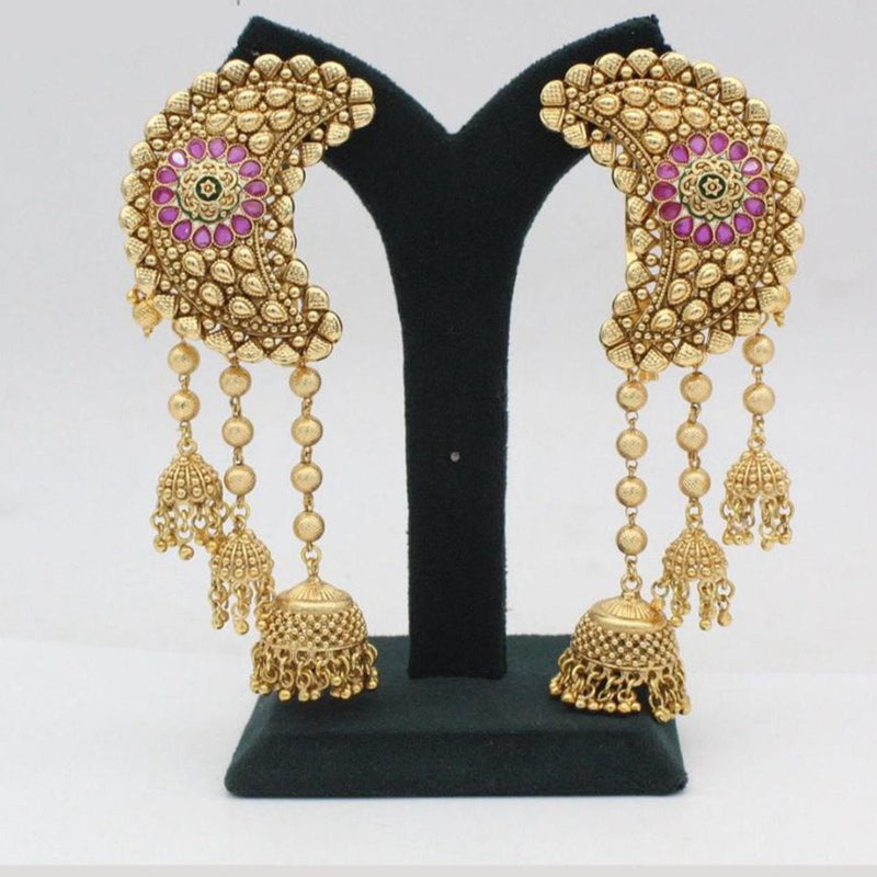 Manisha Jewellery Gold Plated Pota Stone Earcuff Jhumki