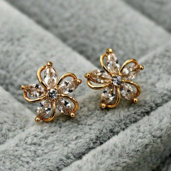 Manisha Jewellery Gold Plated Crystal Stone Stud Earrings