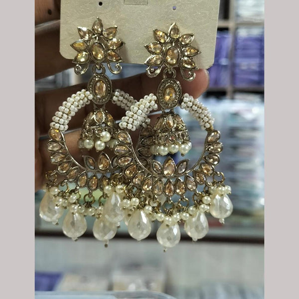 Manisha Jewellery Gold Plated Kundan Stone And Pearls  Dangler Earrings