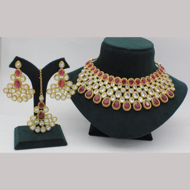 Manisha Jewellery Gold Plated Kundan Stone Choker Necklace Set