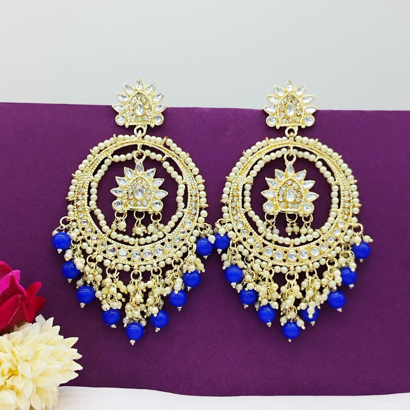 Manisha Jewellery Gold Plated Kundan Stone And Pearls  Dangler Earrings