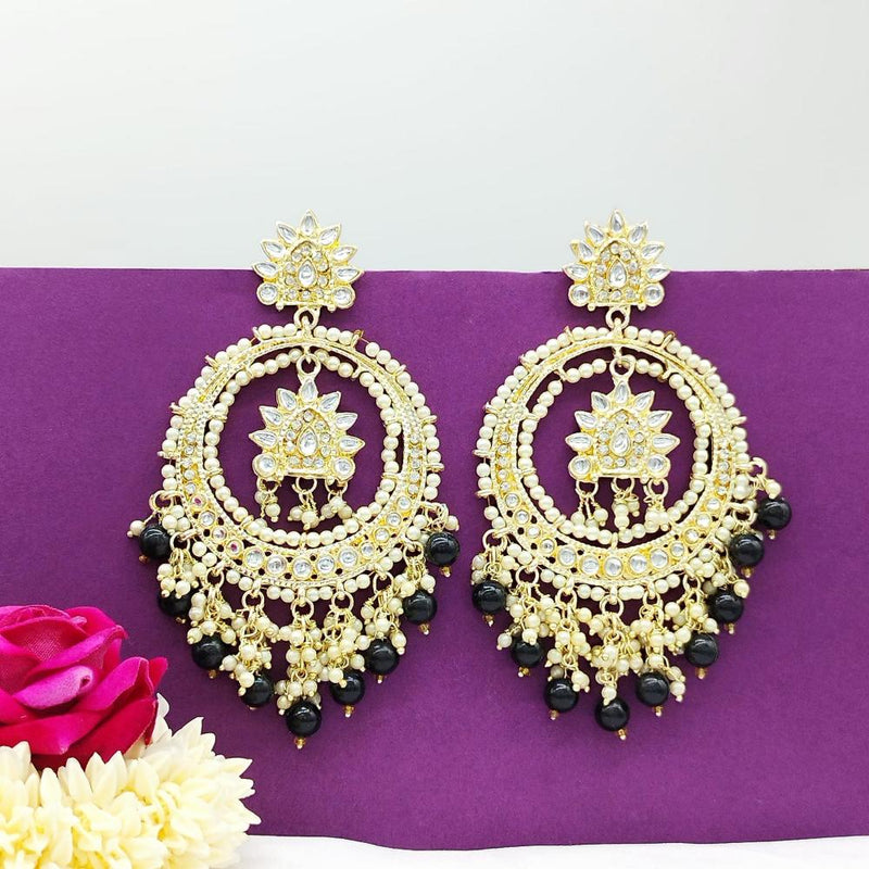 Manisha Jewellery Gold Plated Kundan Stone And Pearls  Dangler Earrings