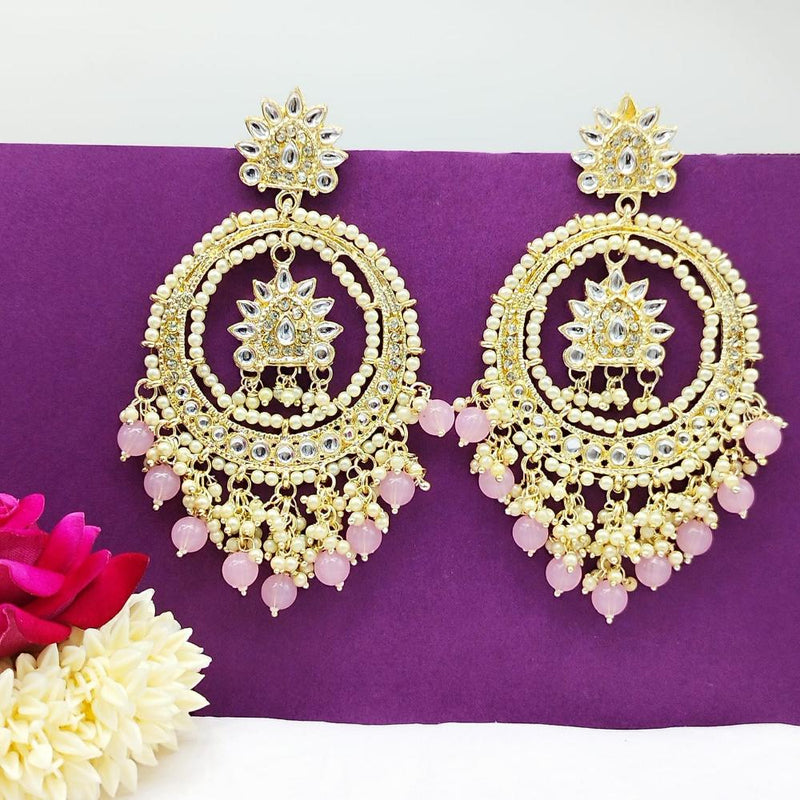 Manisha Jewellery Gold Plated Kundan Stone And Pearls  Dangler Earrings