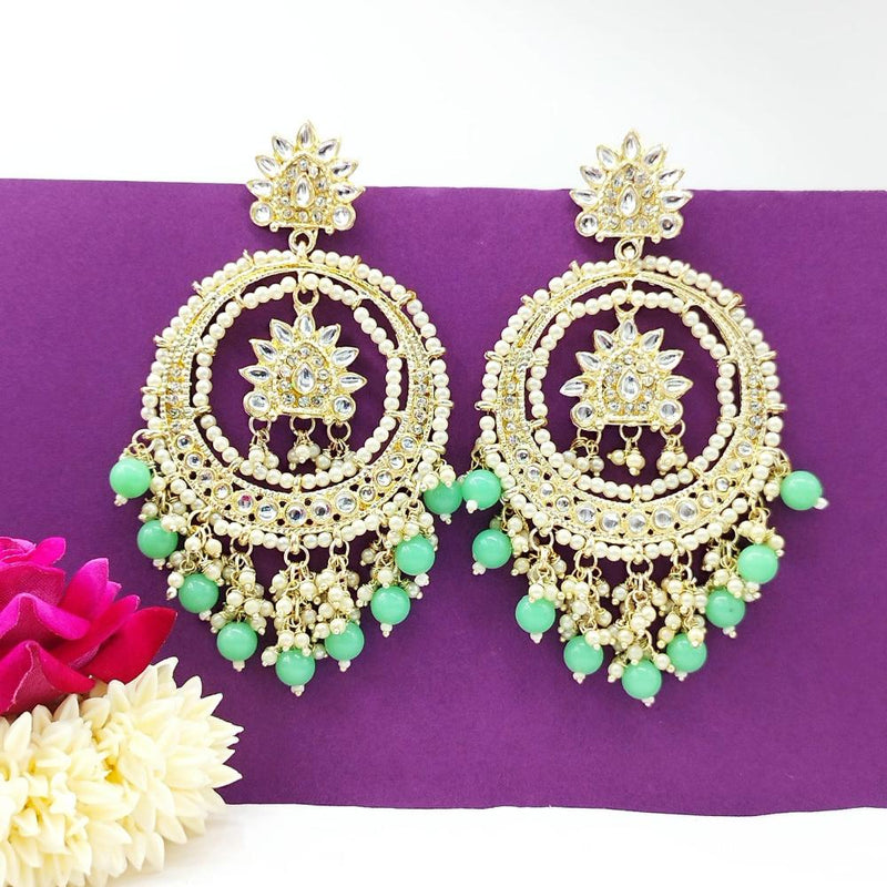 Manisha Jewellery Gold Plated Kundan Stone And Pearls  Dangler Earrings