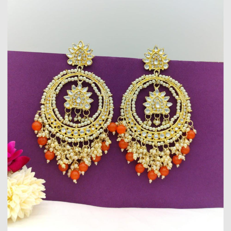 Manisha Jewellery Gold Plated Kundan Stone And Pearls  Dangler Earrings