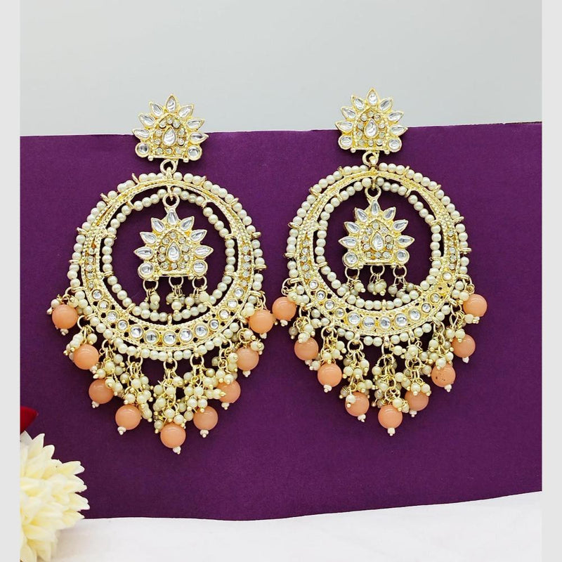 Manisha Jewellery Gold Plated Kundan Stone And Pearls  Dangler Earrings