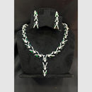 Manisha Jewellery  Silver Plated Crystal Stone Necklace Set