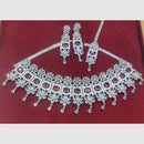Manisha Jewellery Silver Plated AD Stone Necklace Set